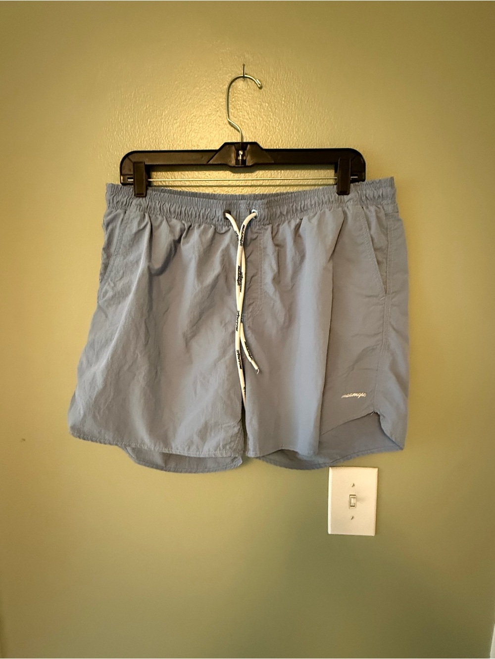 Maamgic Men's Light Blue Swim Shorts with Drawstring